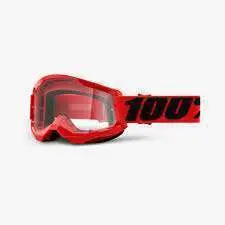100% STRATA 2 GOGGLES, RED, CLEAR LENS
