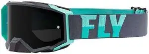FLY RACING ZONE PRO GOGGLES, GRAY/MINT, SMOKE MIRROR