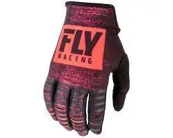 FLY RACING KINETIC NOIZ GLOVES, NEON RED/BLACK, SIZE 7