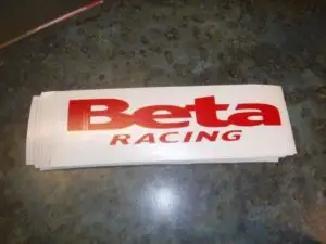 BONECUTTER BETA RACING WINDOW DECAL, RED