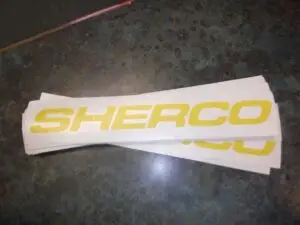 BONECUTTER SHERCO WINDOW DECAL, NEON YELLOW