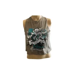 BONECUTTER ARMY GREEN CROP TANK, SMALL