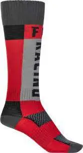 FLY RACING MX SOCKS THICK RED/GREY SM/MD