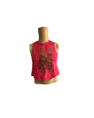 LIVE WIDE OPEN CROP TANK RED, medium
