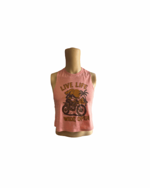 LIVE WIDE OPEN CROP TANK sunset, large