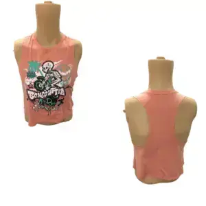BONECUTTER HEATHER SUNSET WOMENS RACERBACK CROP TANK LARGE
