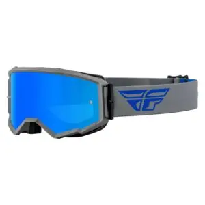 FLY RACING ZONE GOGGLE GRAY/BLUE W/ SKY BLUE MIRROR